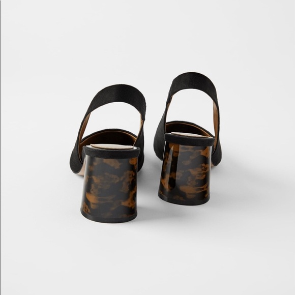 ZARA SLINGBACK SHOES WITH TORTOISESHELL HEELS - Picture 3 of 16
